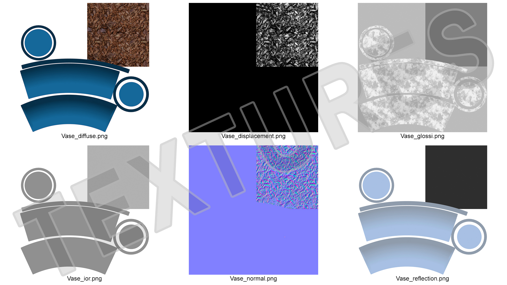Plant Pot Dark Blue 3D model