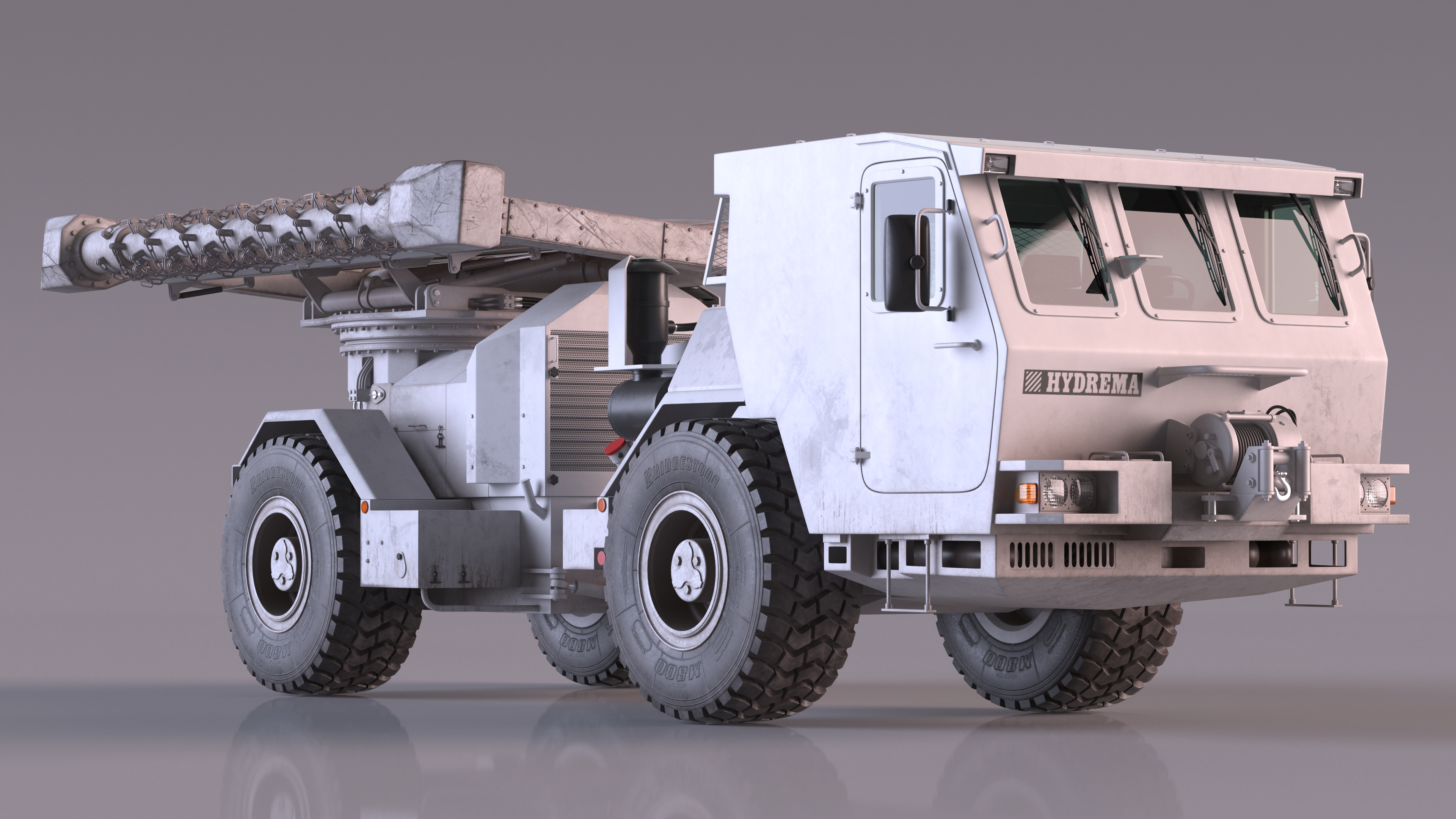 White Hydrema 910 Mine Clearing Vehicle Used 3D model