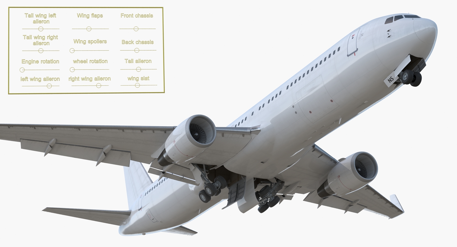 3D Boeing 767 300ER Generic Rigged