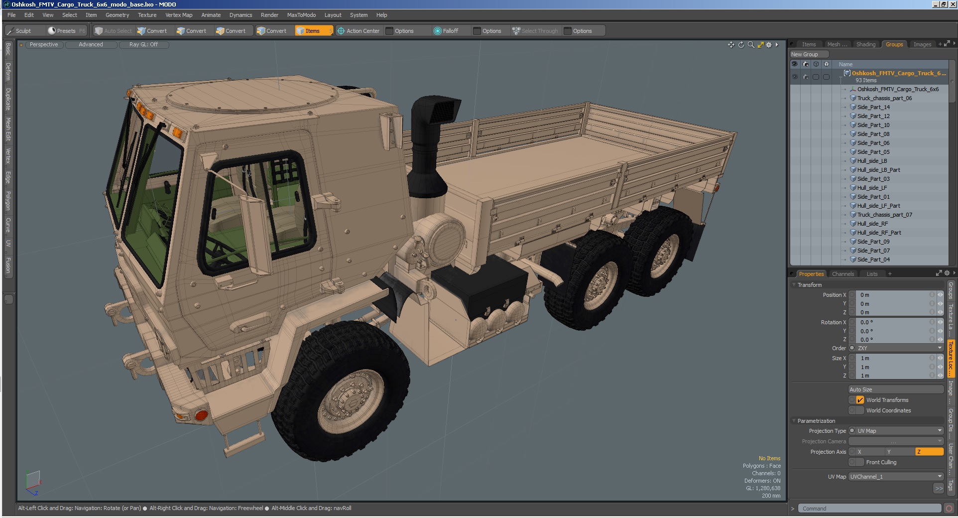 3D Oshkosh FMTV Cargo Truck 6x6 model