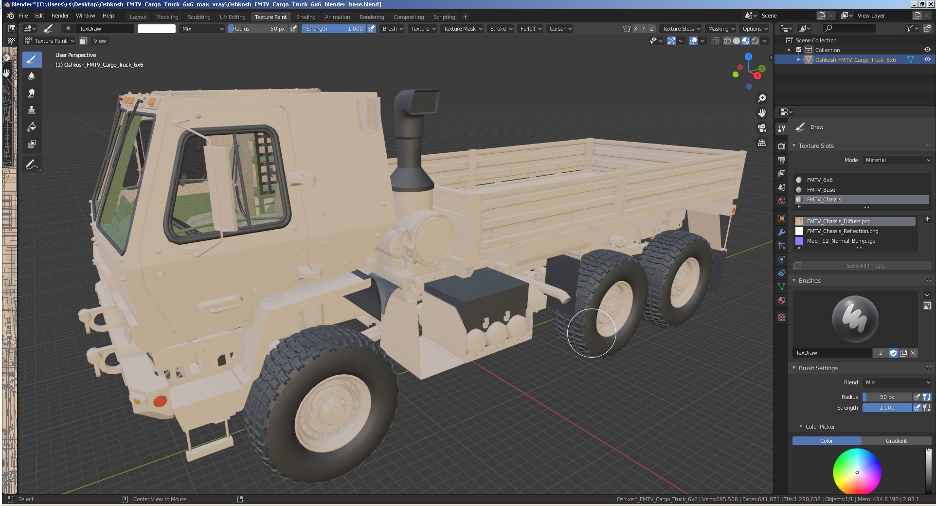 3D Oshkosh FMTV Cargo Truck 6x6 model