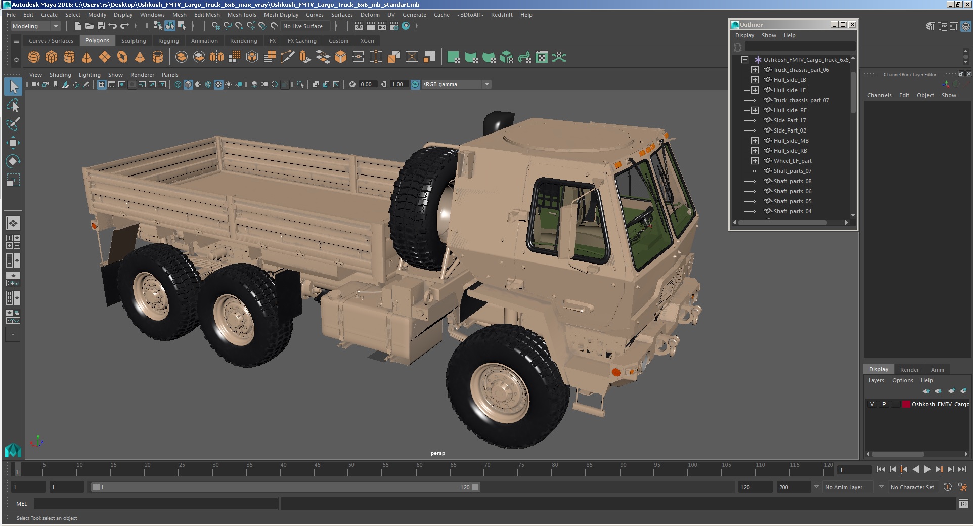 3D Oshkosh FMTV Cargo Truck 6x6 model