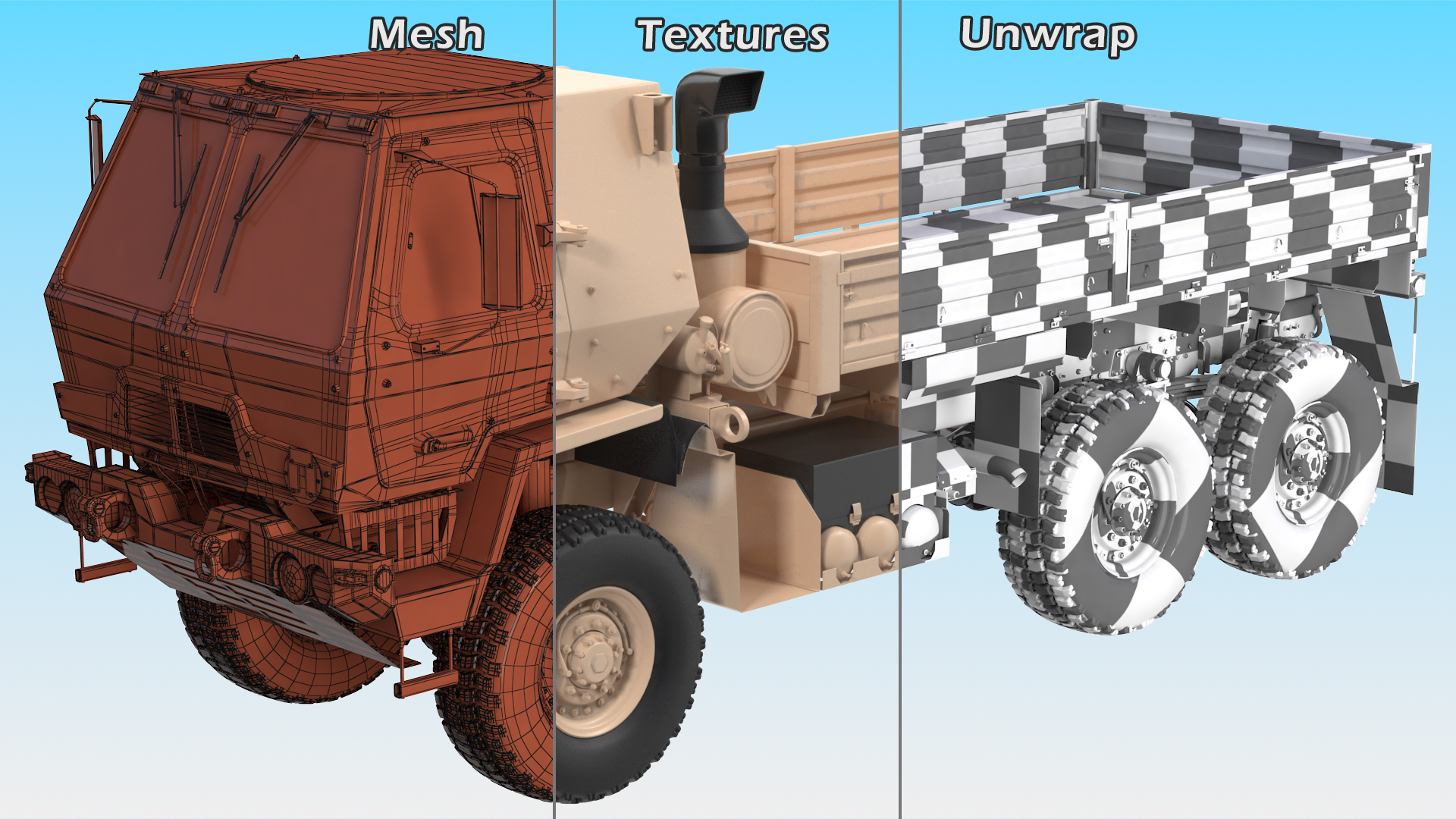 3D Oshkosh FMTV Cargo Truck 6x6 model