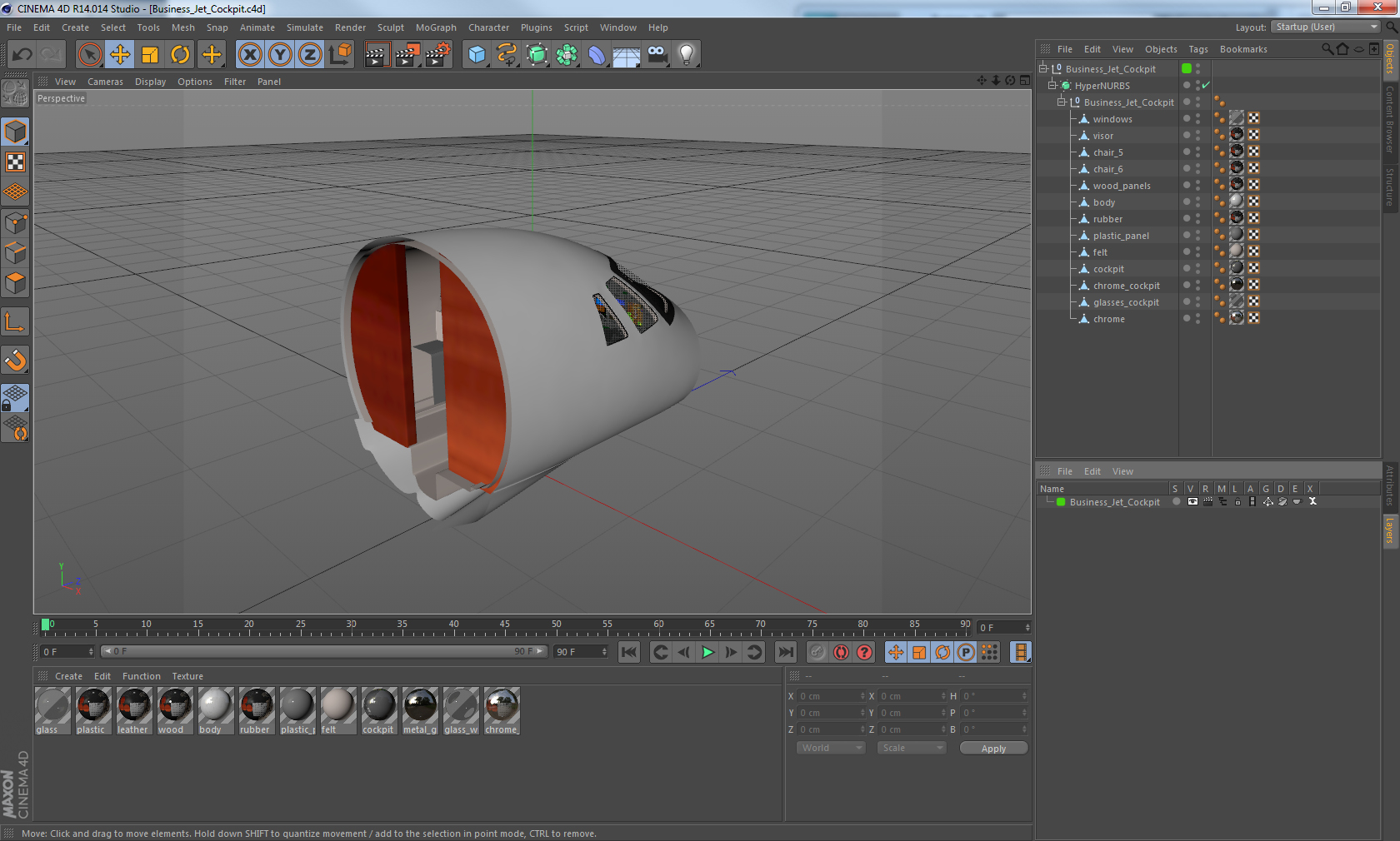 3D model Business Jet Cockpit