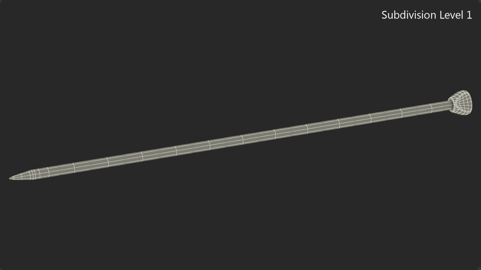 Knitting Needles Metal 3D