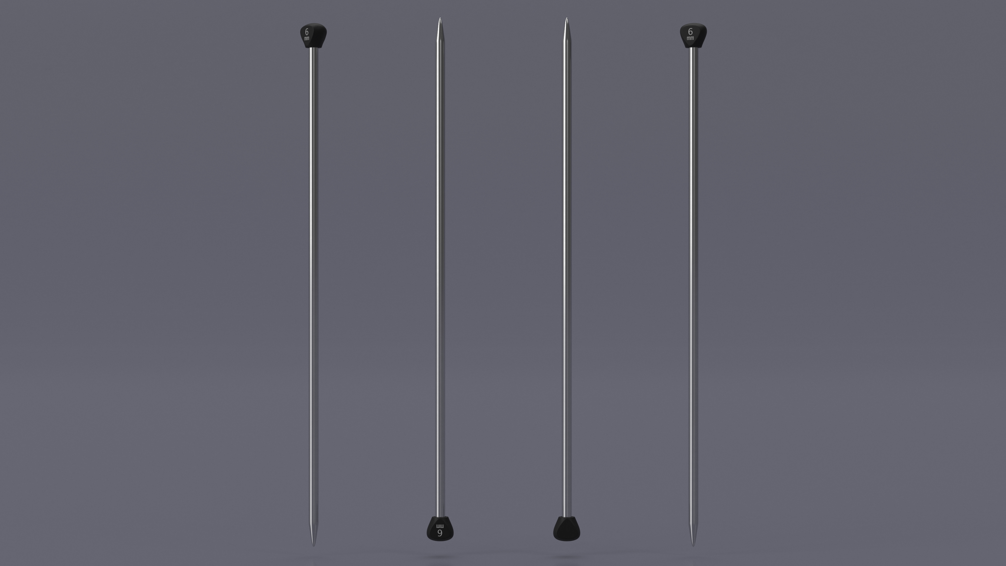 Knitting Needles Metal 3D