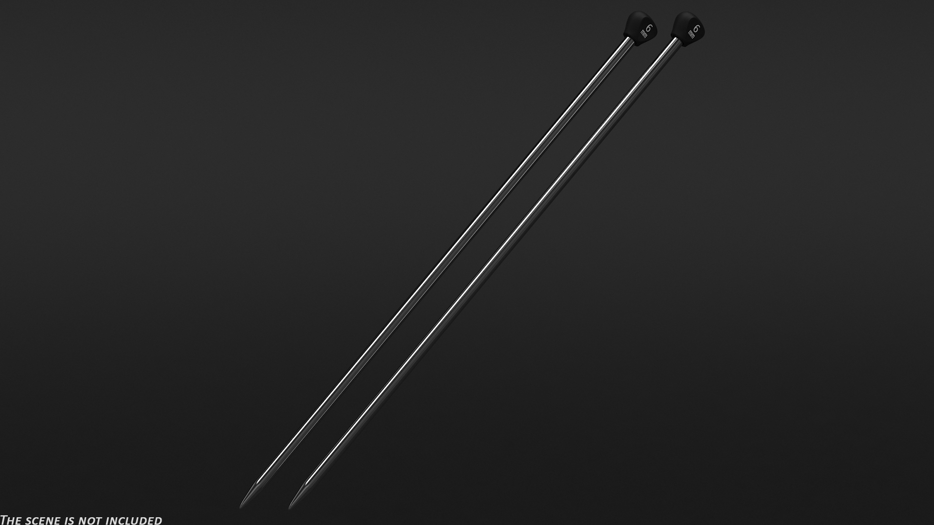 Knitting Needles Metal 3D