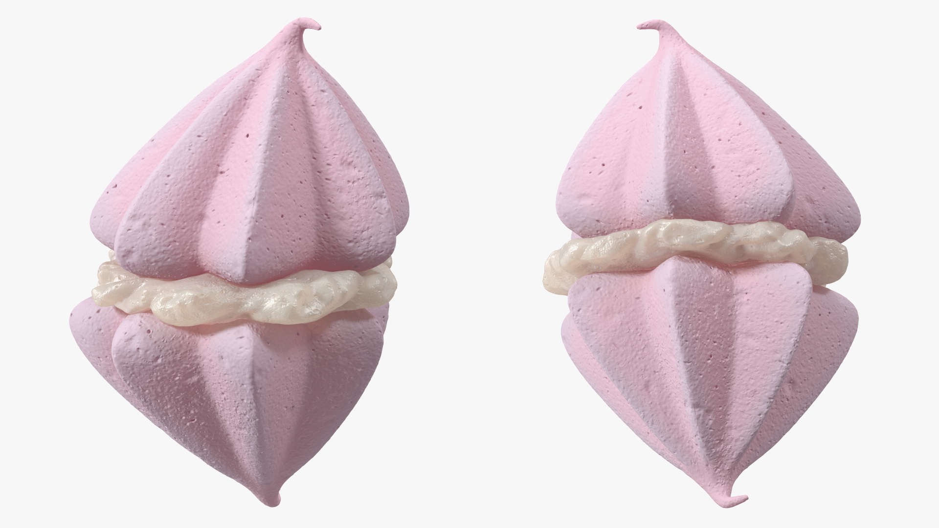 3D Pink Double Meringue with Vanilla Filling