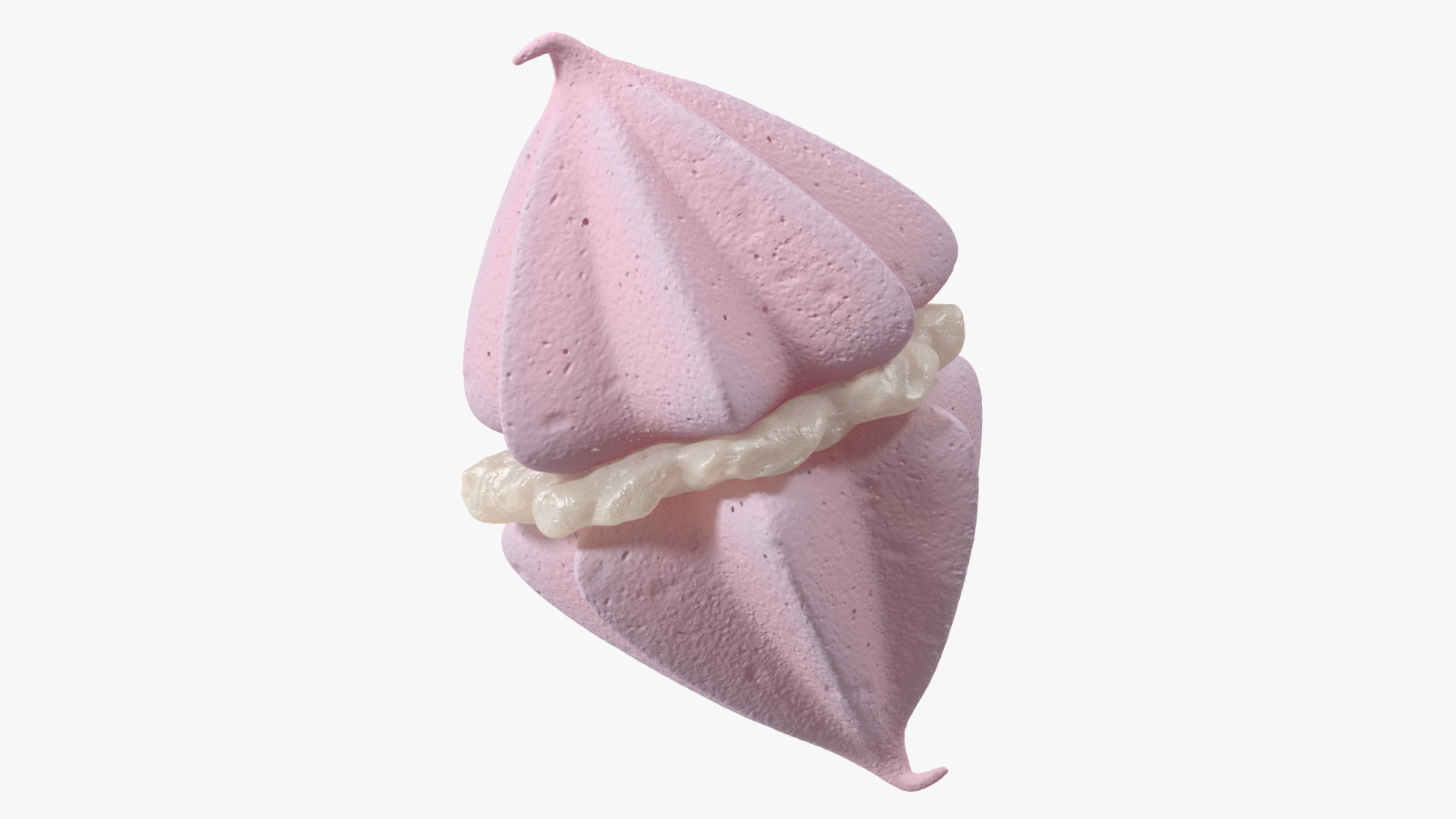 3D Pink Double Meringue with Vanilla Filling
