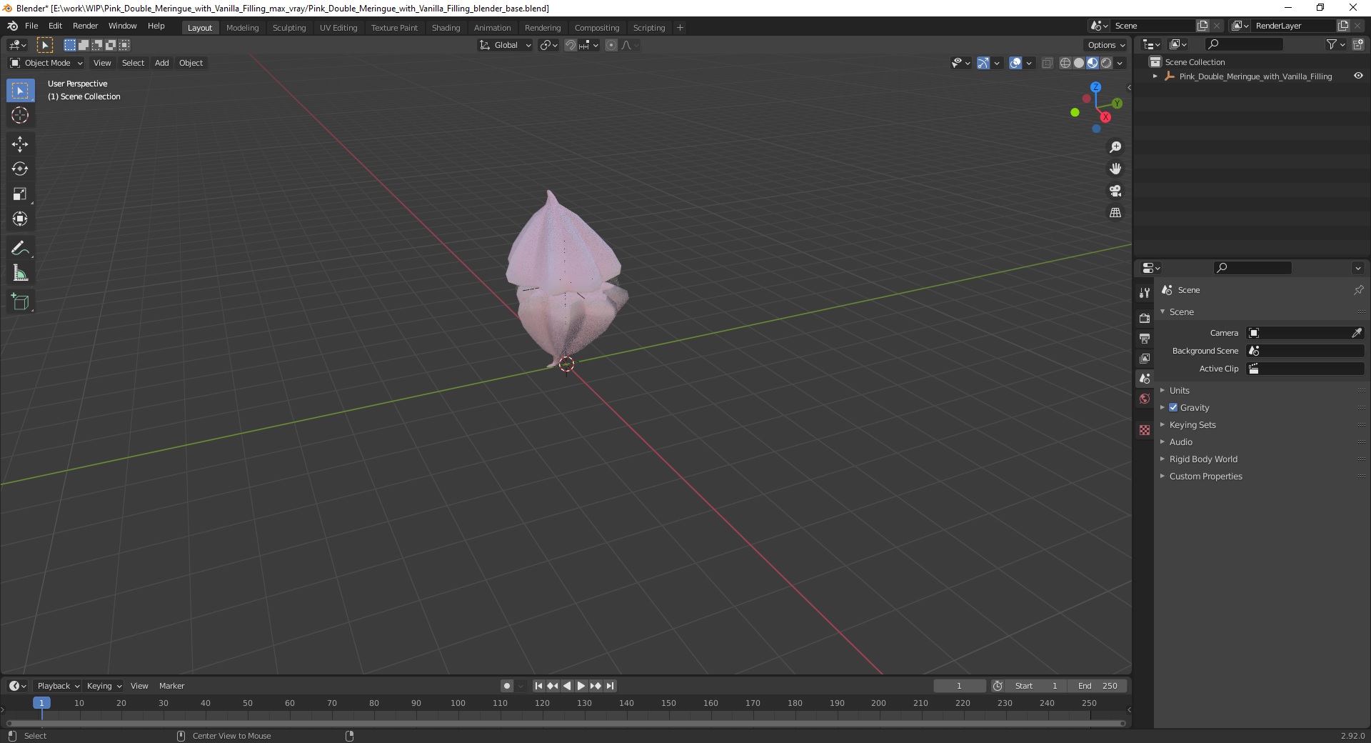 3D Pink Double Meringue with Vanilla Filling