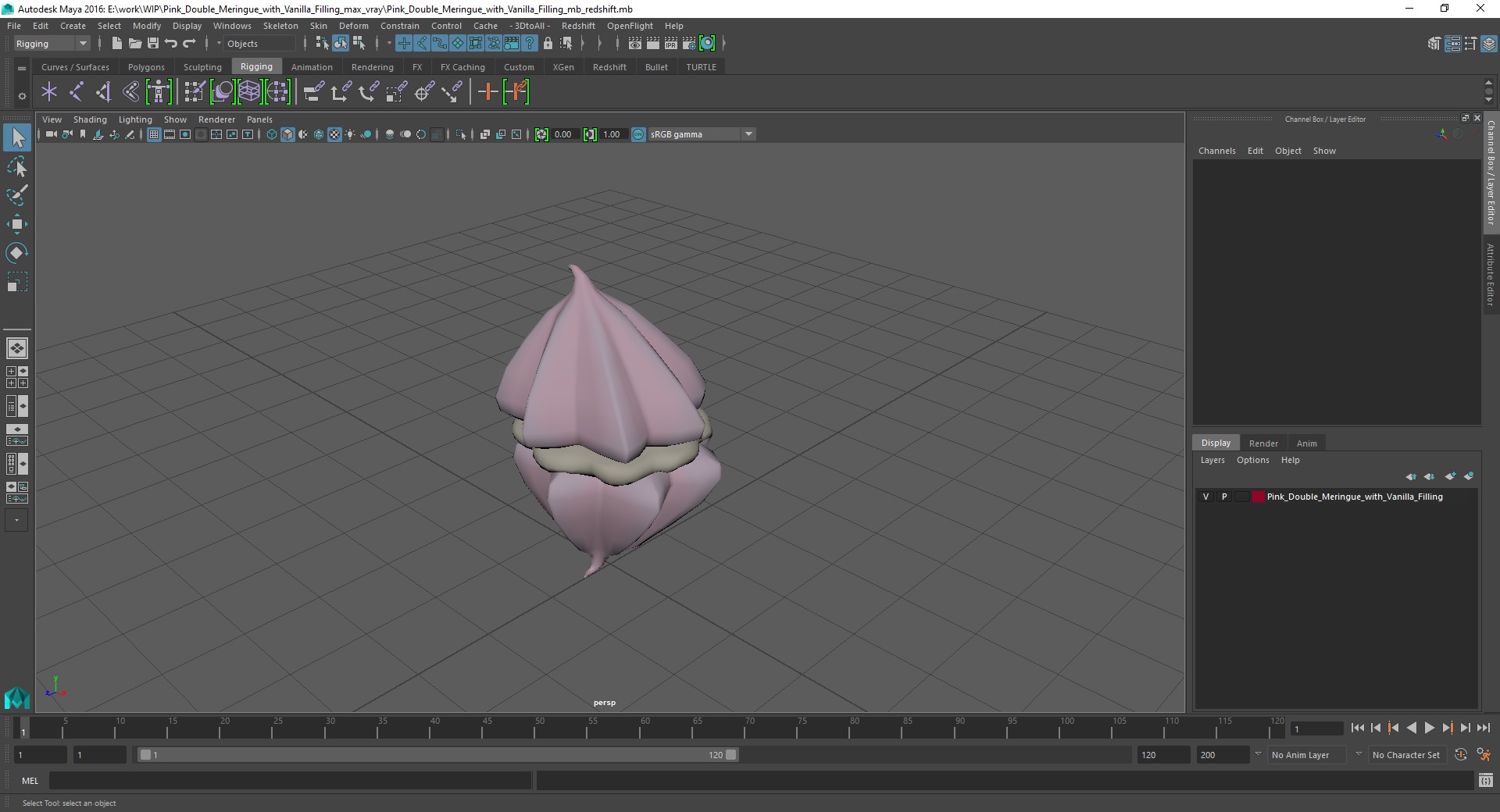 3D Pink Double Meringue with Vanilla Filling