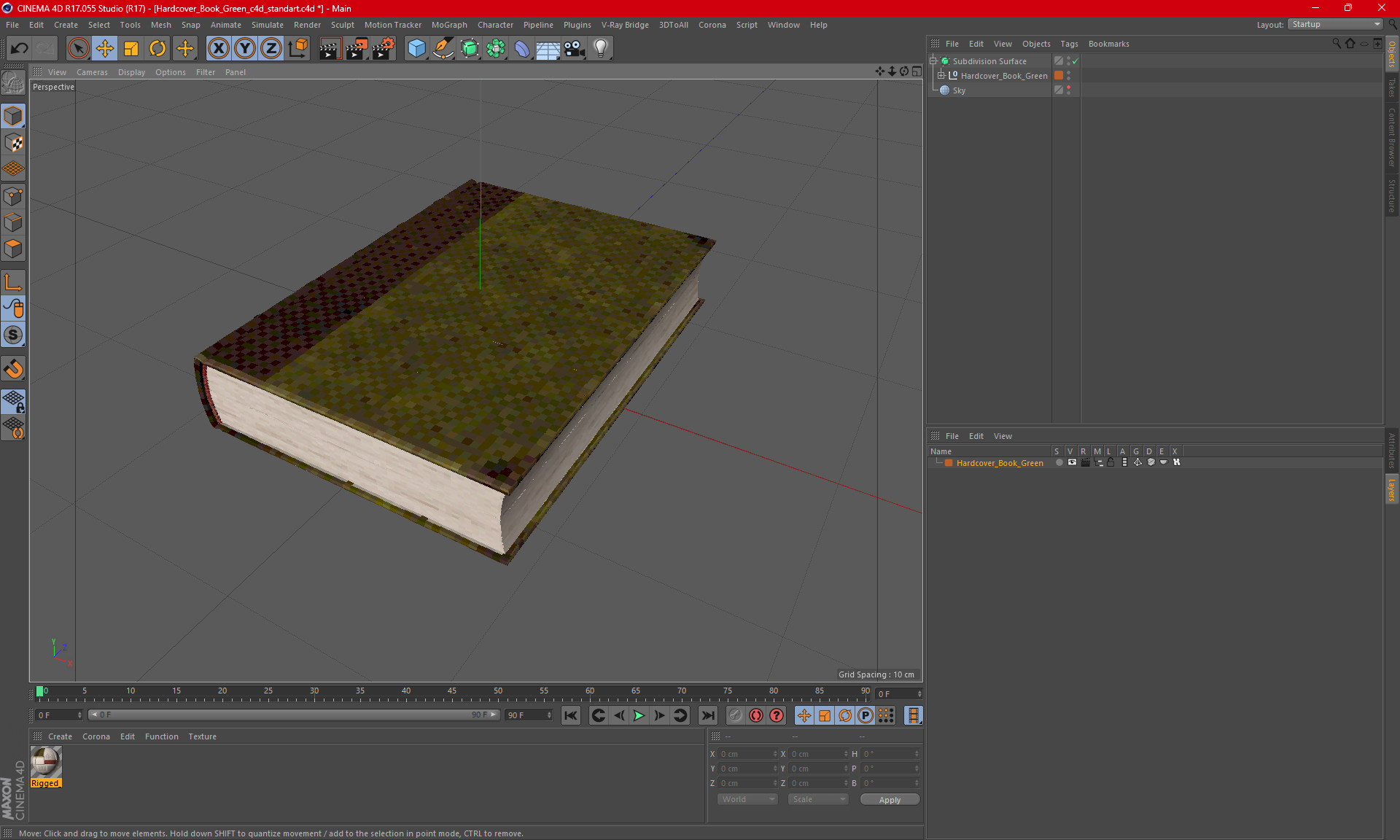 3D model Hardcover Book Green