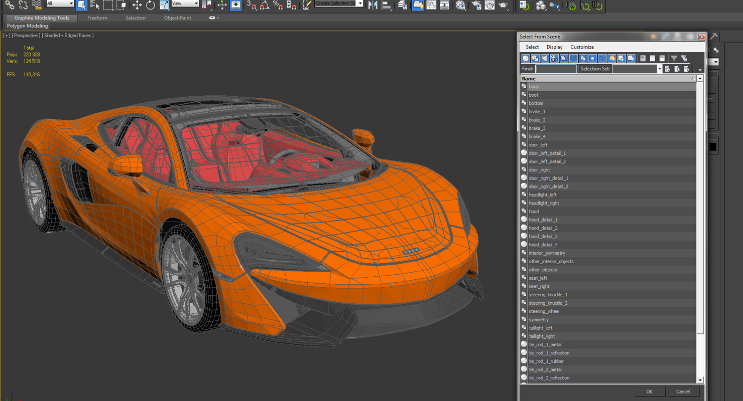 3D model Sports Car McLaren 570GT 2017 Simple Interior