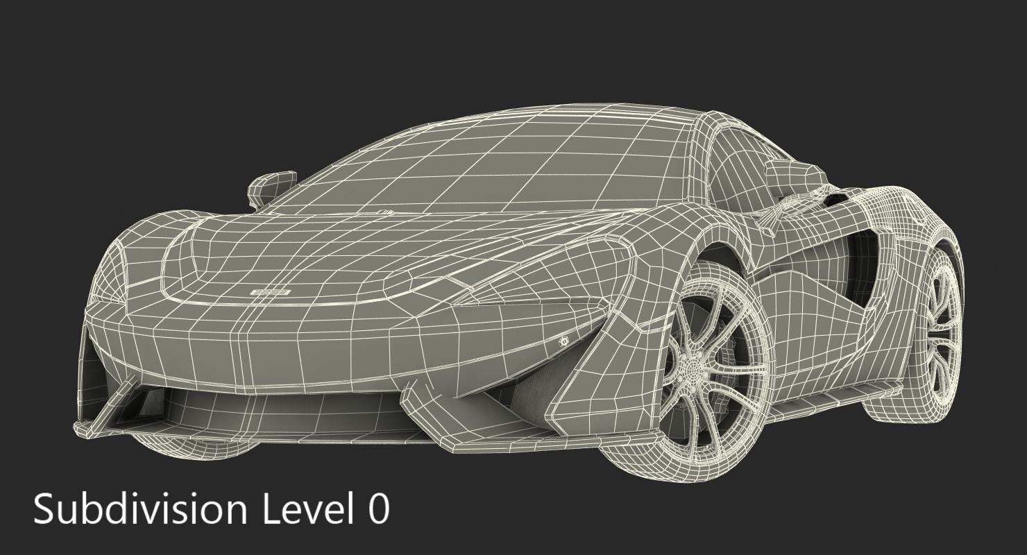 3D model Sports Car McLaren 570GT 2017 Simple Interior