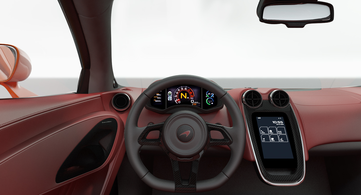 3D model Sports Car McLaren 570GT 2017 Simple Interior