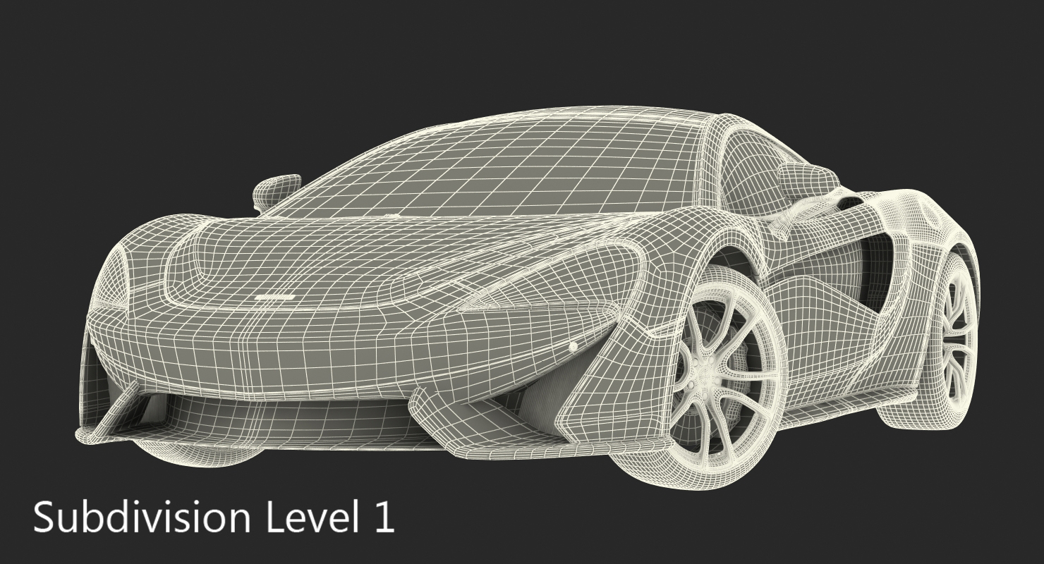 3D model Sports Car McLaren 570GT 2017 Simple Interior