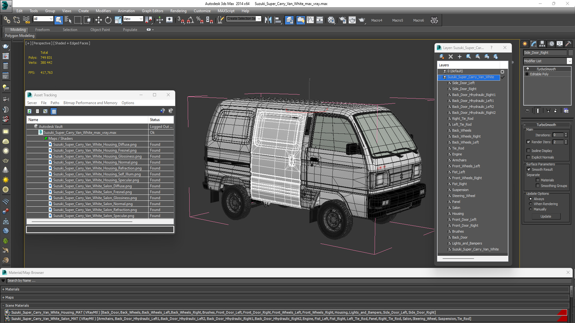 3D Suzuki Super Carry Van White model