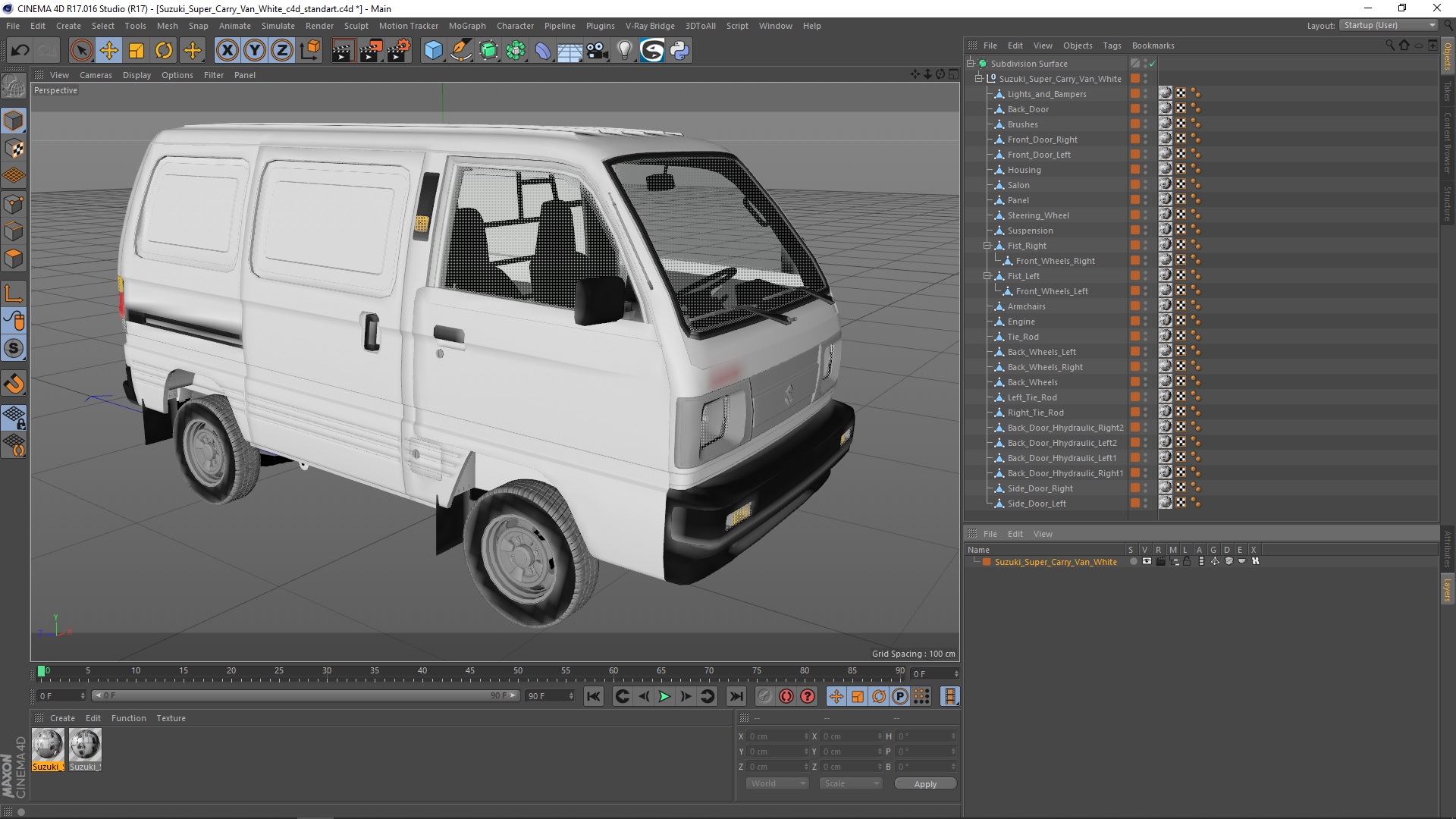 3D Suzuki Super Carry Van White model