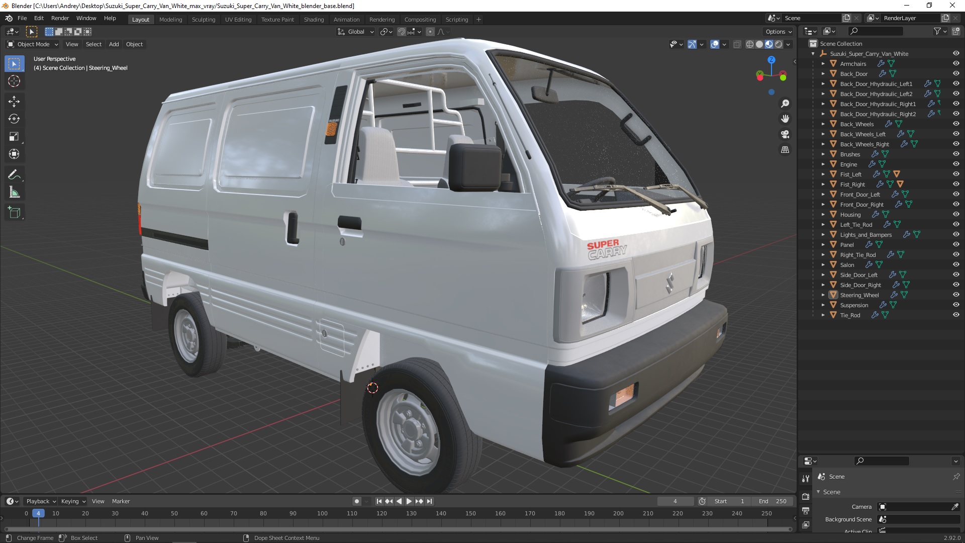 3D Suzuki Super Carry Van White model