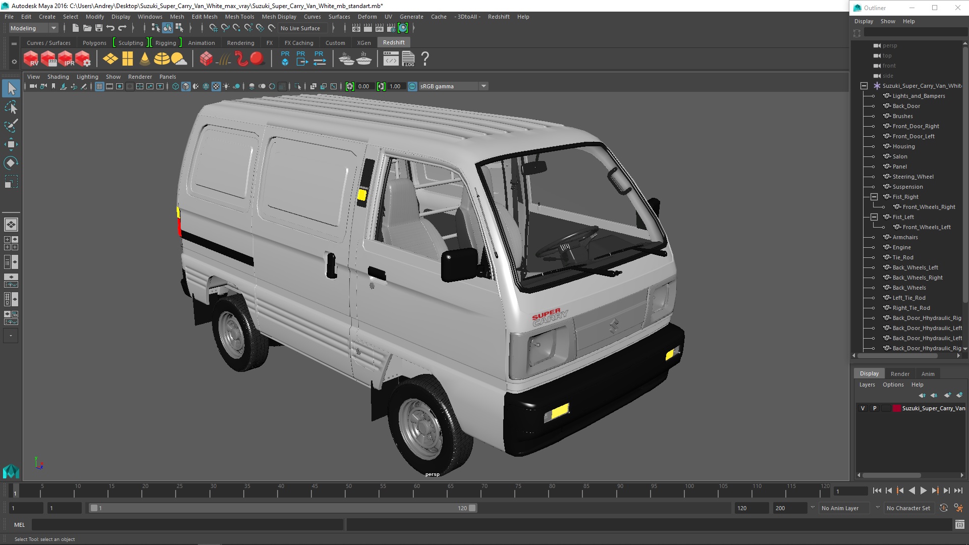 3D Suzuki Super Carry Van White model