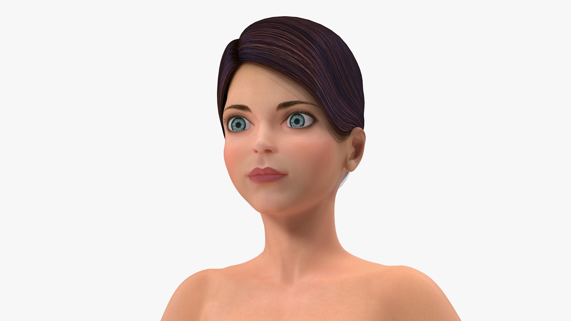 Cartoon Young Girl Party Clothes T-Pose 3D model