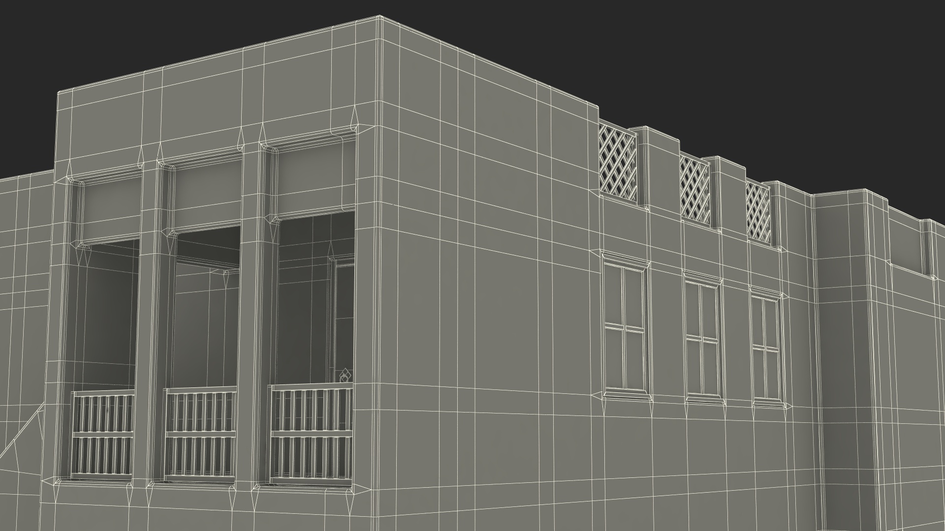 3D Two Story Arab Adobe House