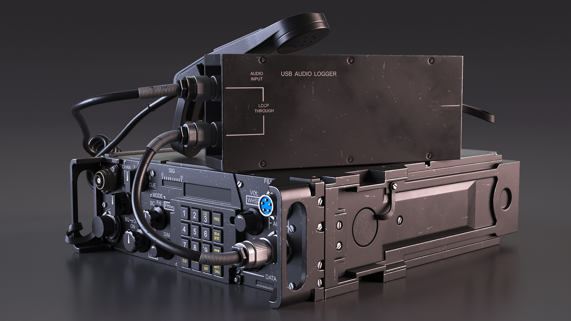 3D Black Military Radio Station model