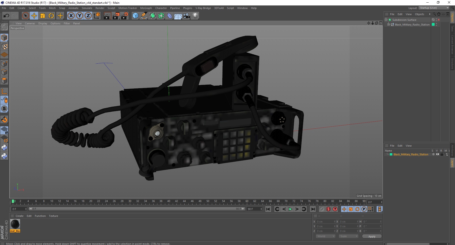 3D Black Military Radio Station model