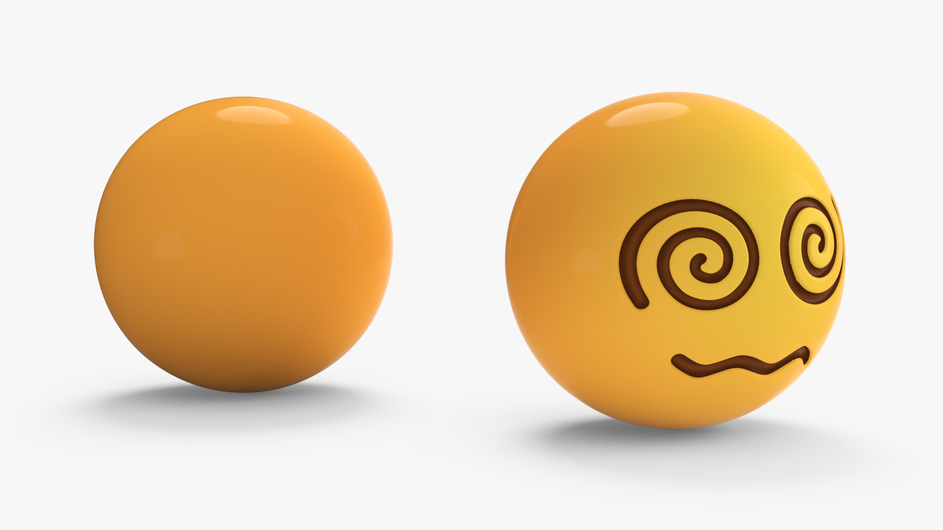 Emoji Spiral Eyes Face 3D