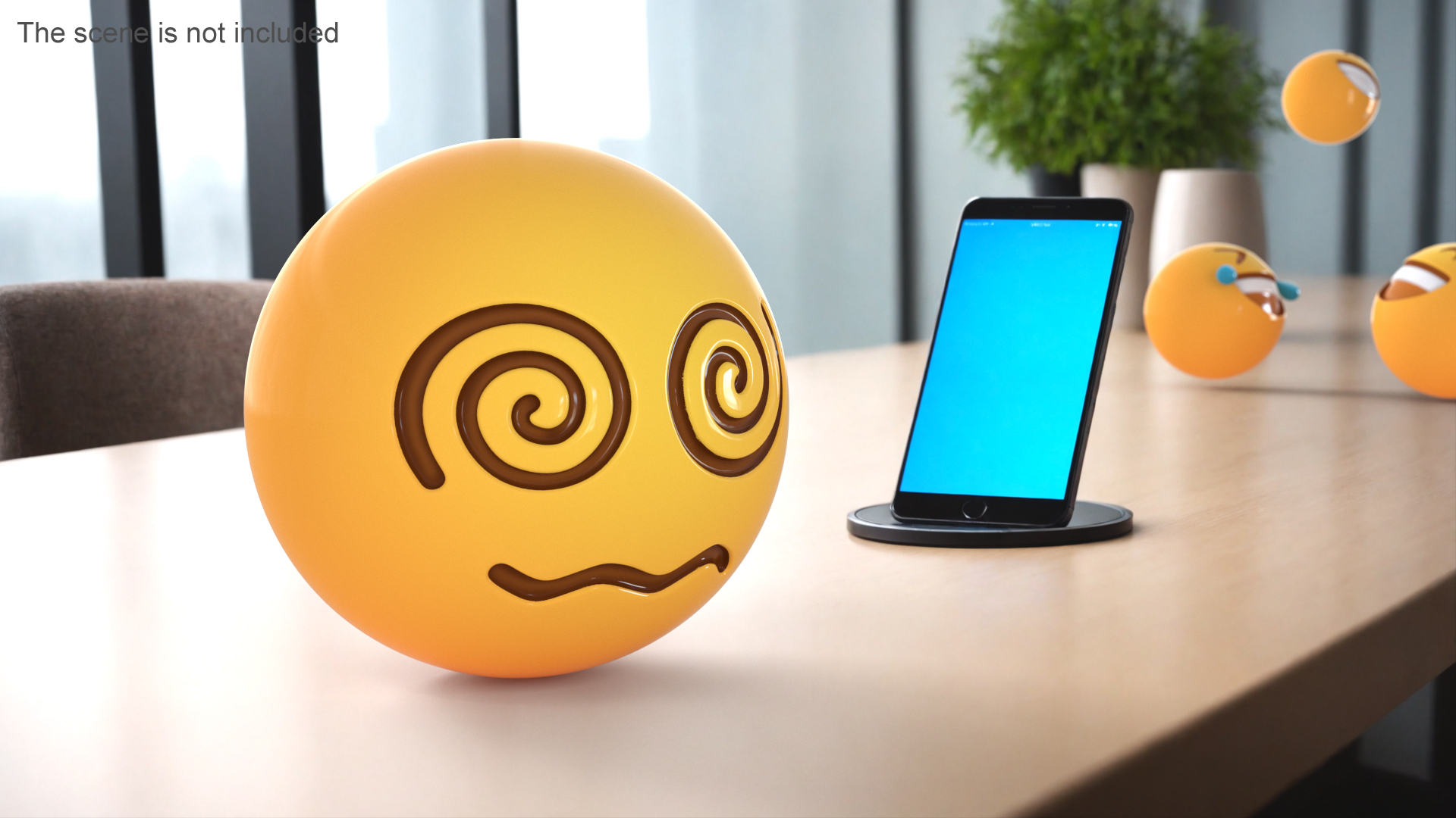 Emoji Spiral Eyes Face 3D