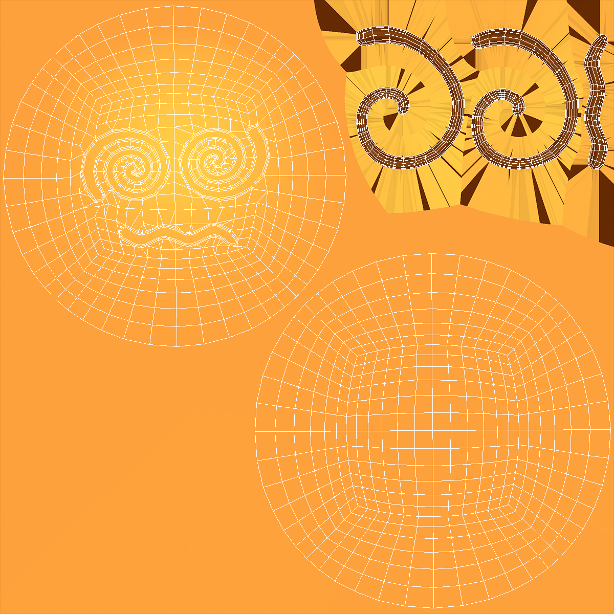 Emoji Spiral Eyes Face 3D