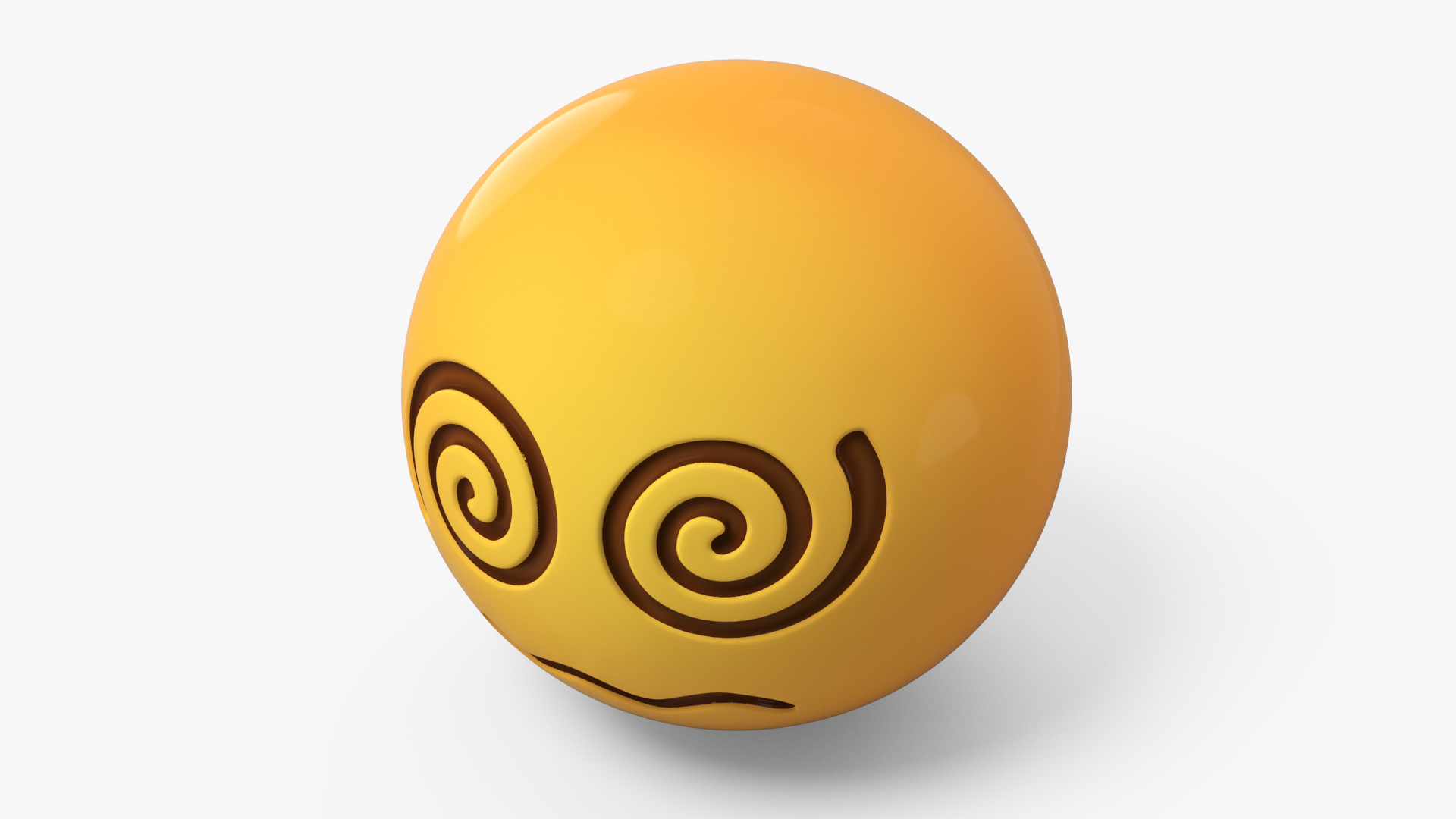 Emoji Spiral Eyes Face 3D