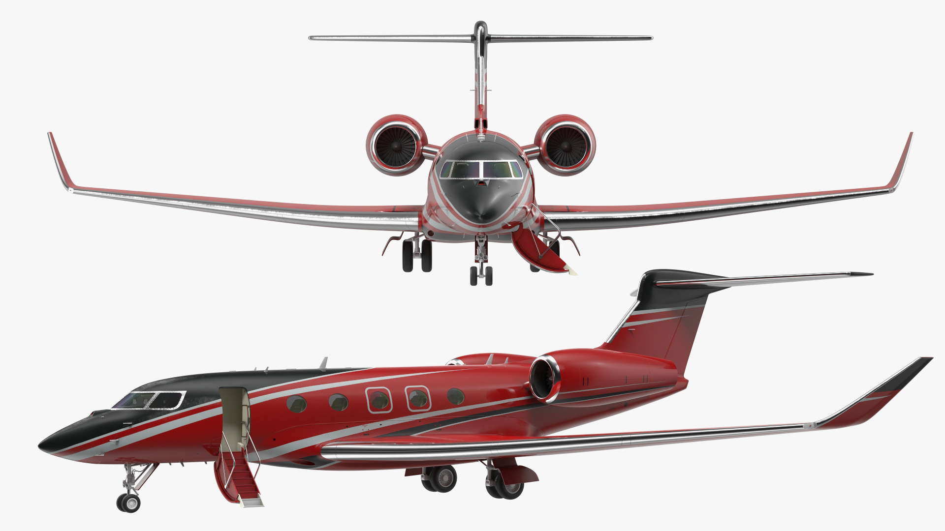 3D Business Jet Twin Engine Rigged