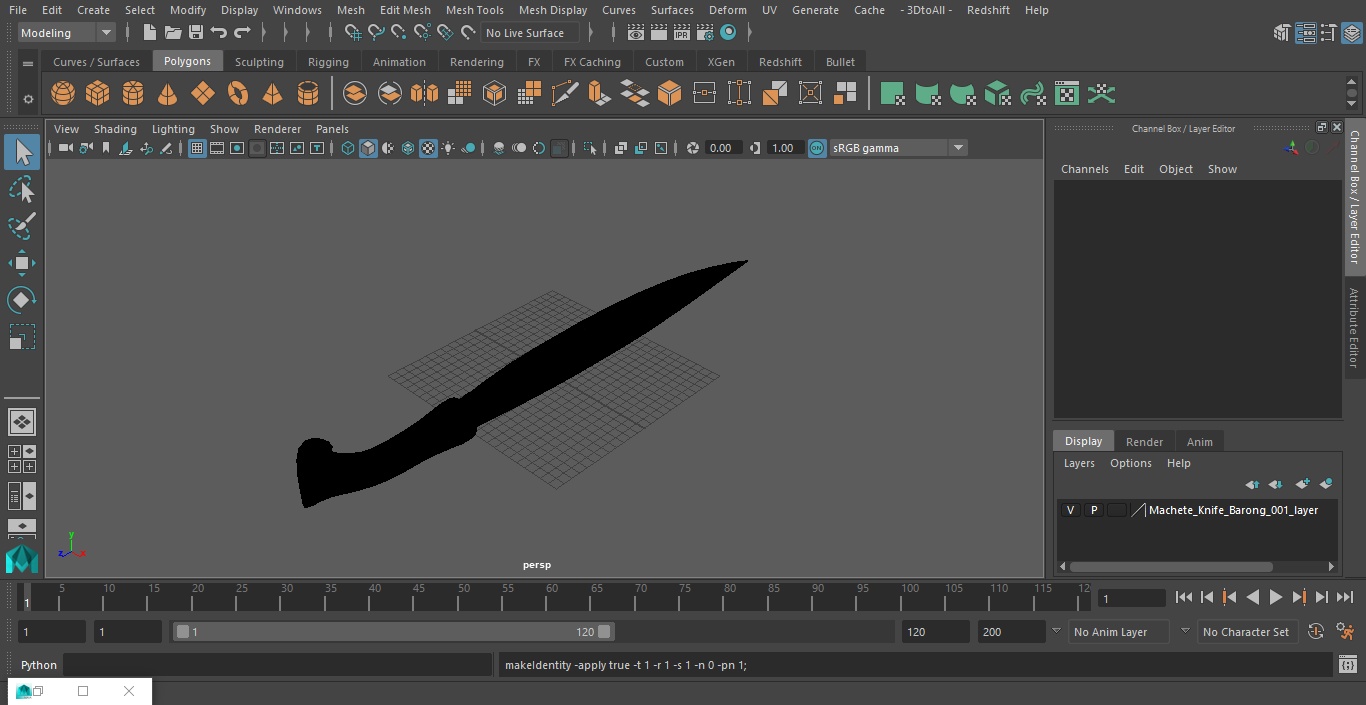 3D model Machete Knife Barong