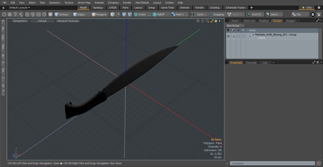 3D model Machete Knife Barong