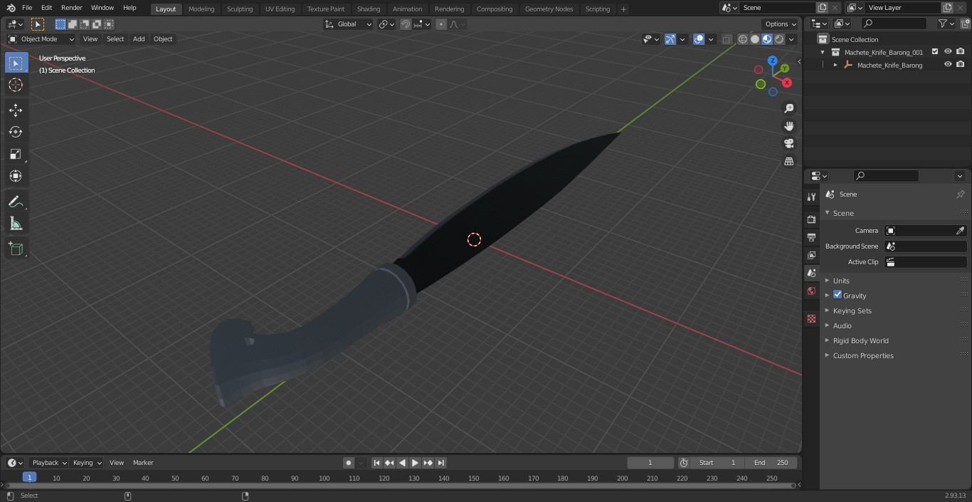 3D model Machete Knife Barong