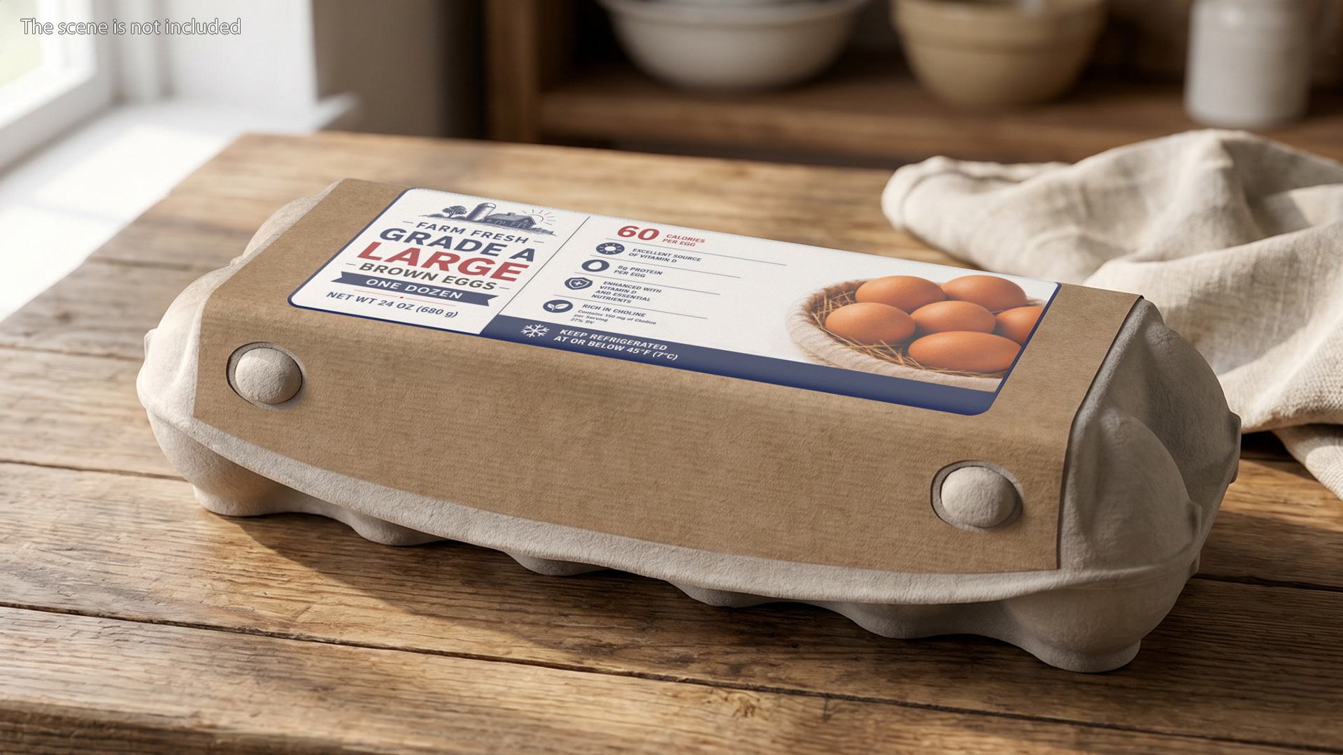 Molded Fiber Dozen Egg Carton Gray