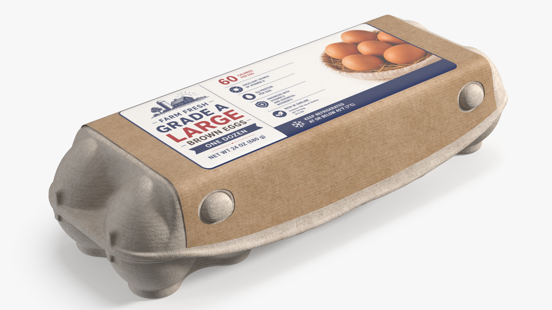 Molded Fiber Dozen Egg Carton Gray, view 3