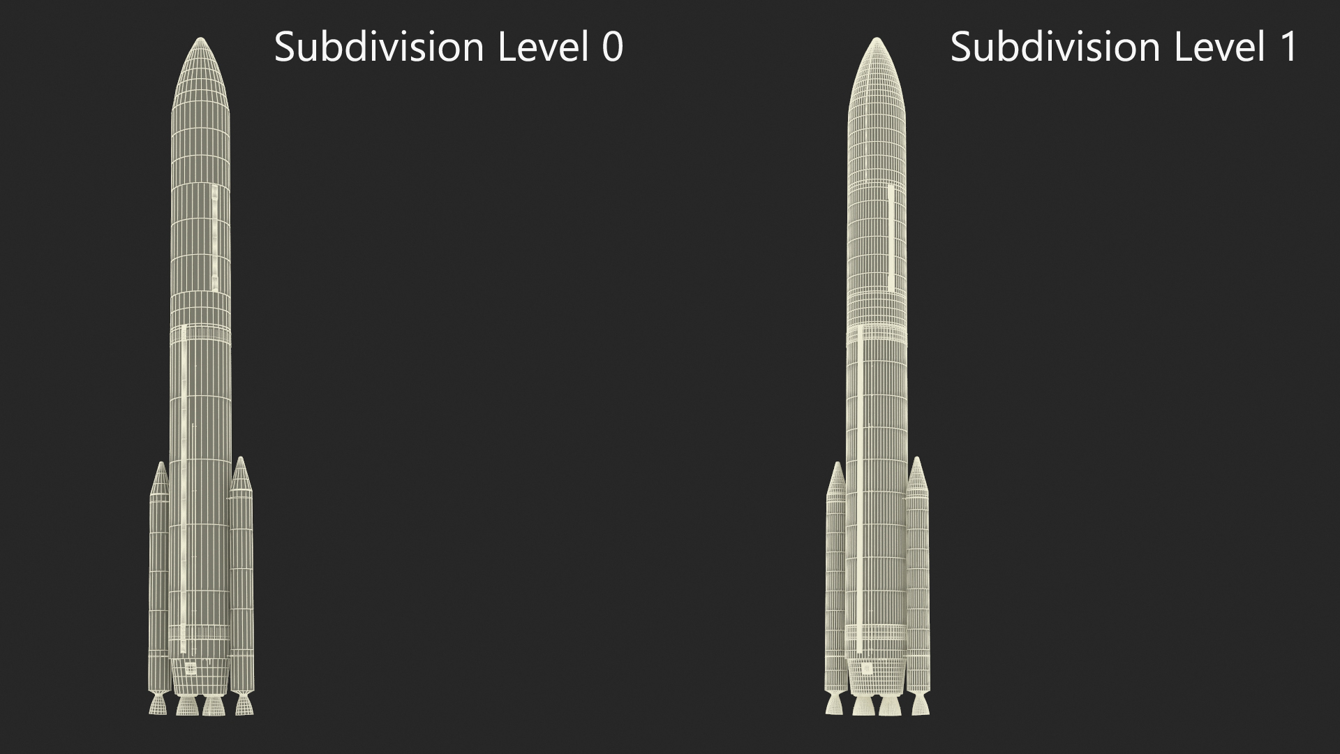 Heavy Lift Launch Vehicle with Two Solid Boosters 3D model