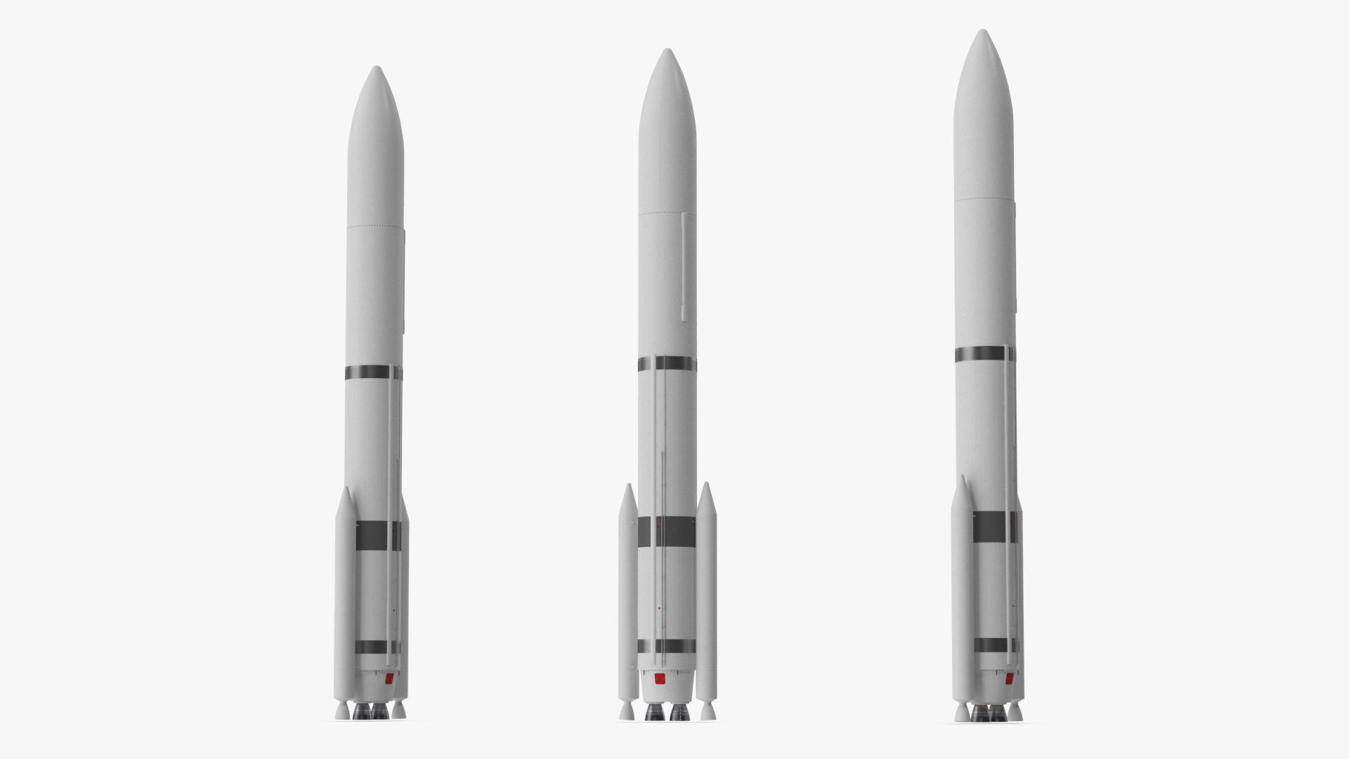 Heavy Lift Launch Vehicle with Two Solid Boosters 3D model