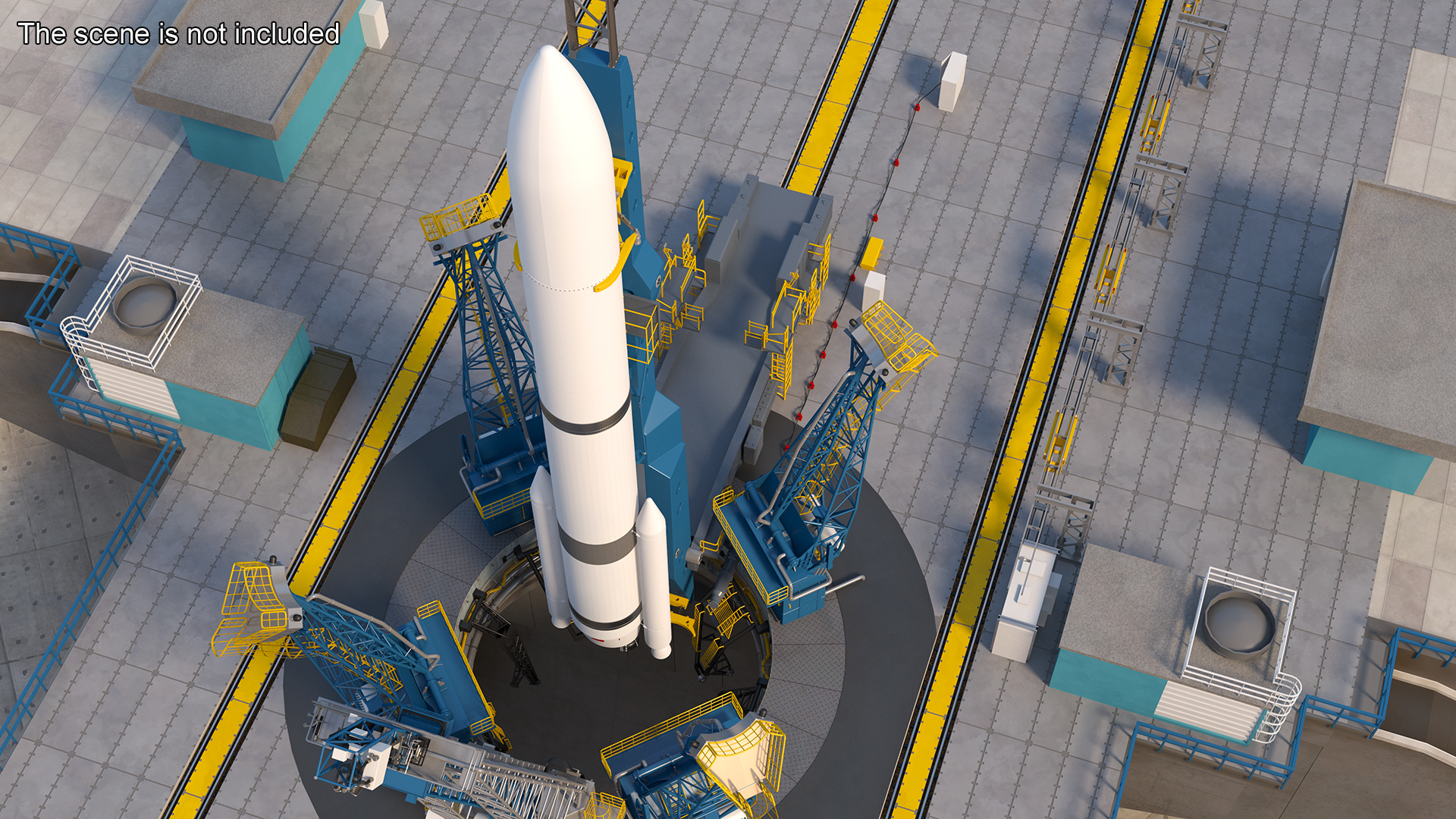 Heavy Lift Launch Vehicle with Two Solid Boosters 3D model