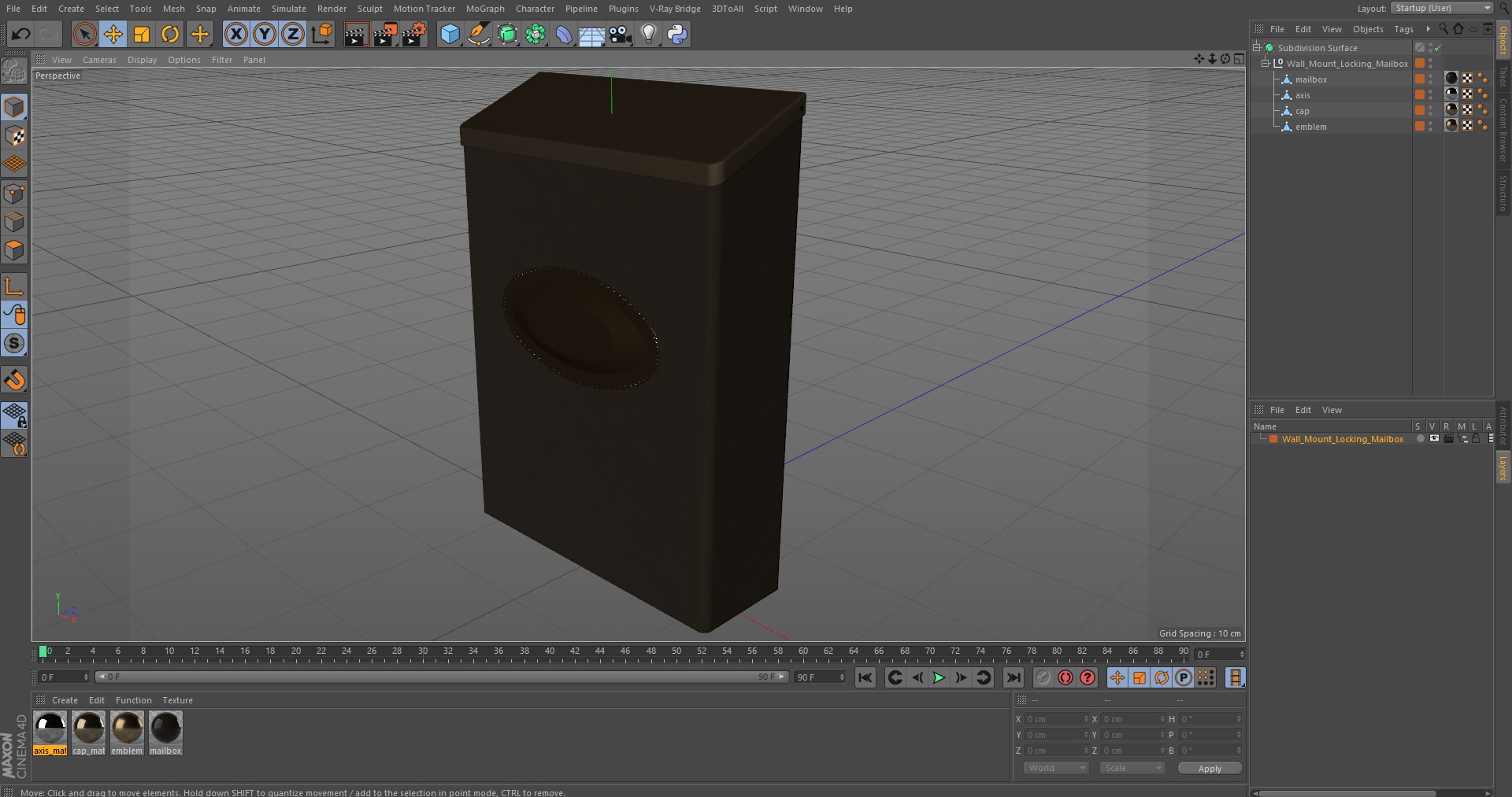 3D Wall Mount Locking Mailbox