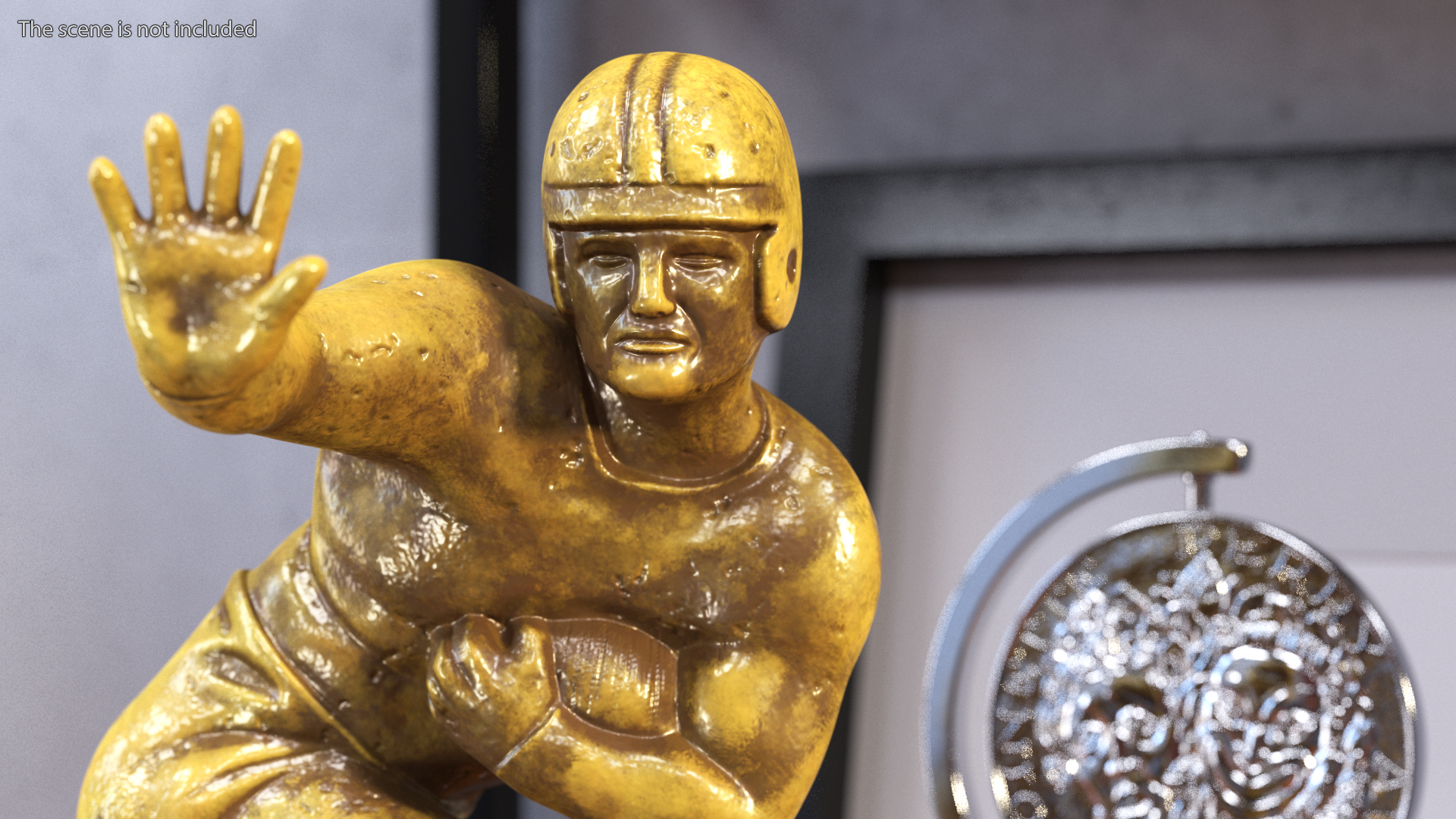 3D model Yellow Heisman Memorial Trophy