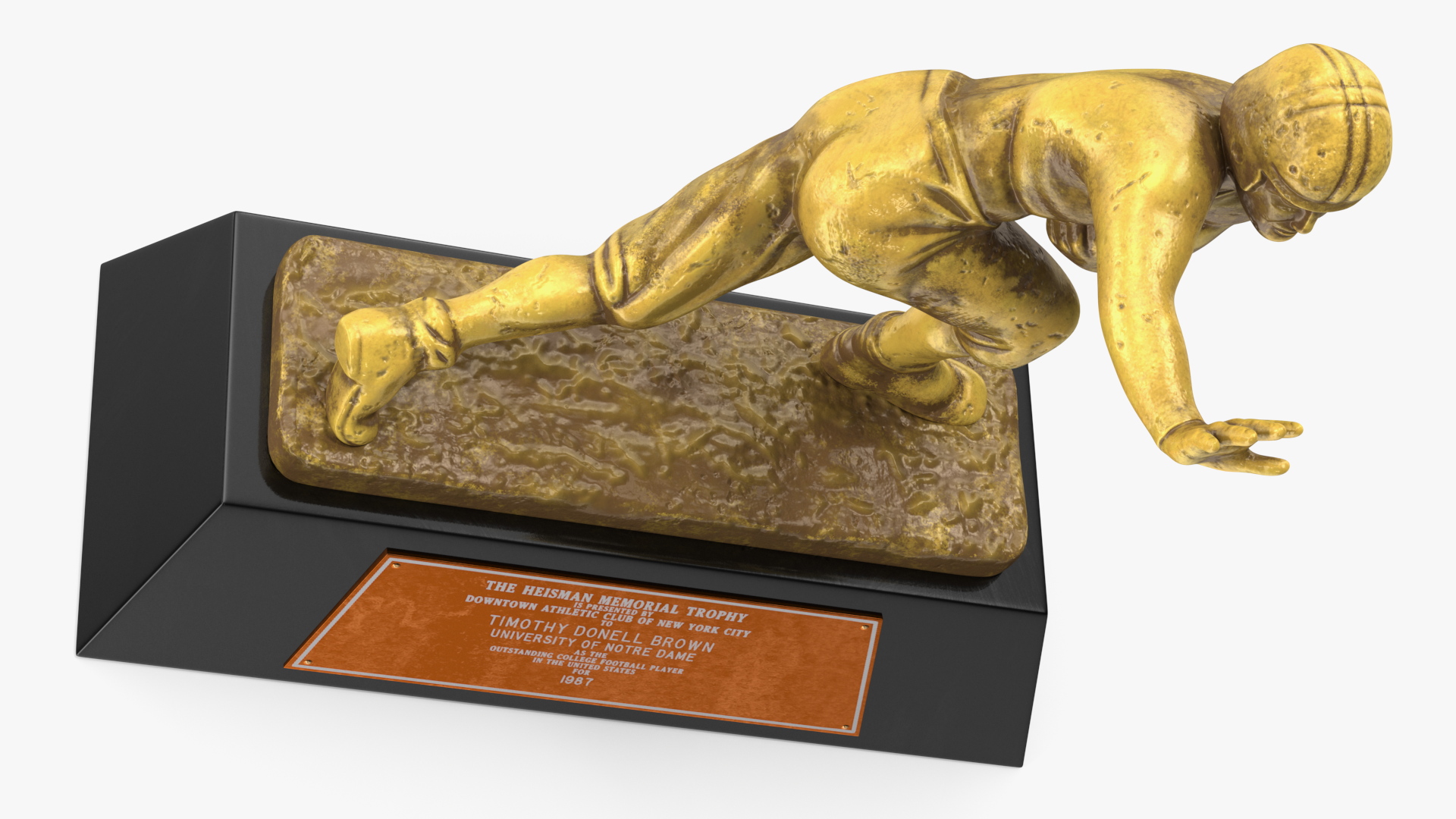 3D model Yellow Heisman Memorial Trophy