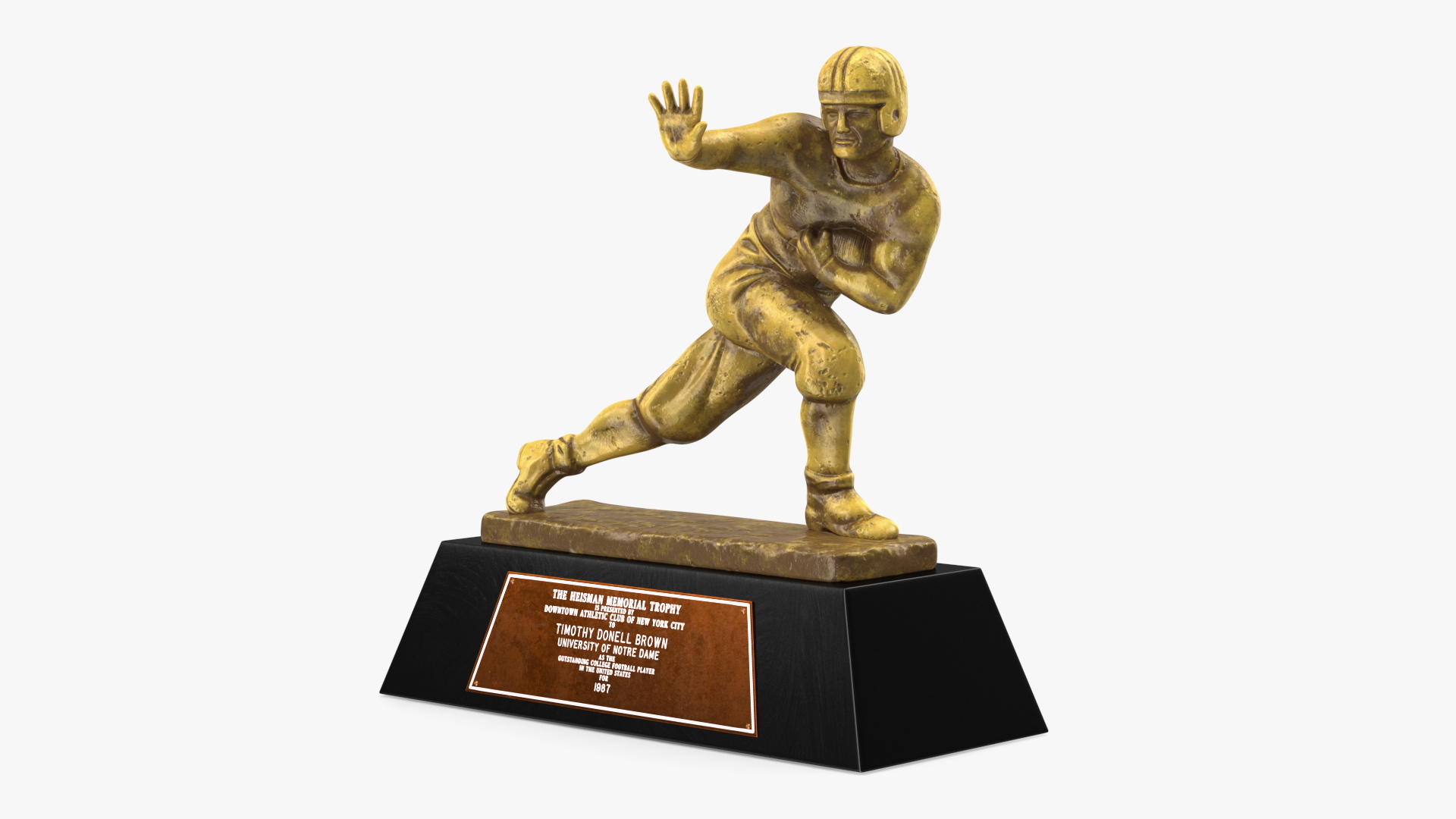 3D model Yellow Heisman Memorial Trophy
