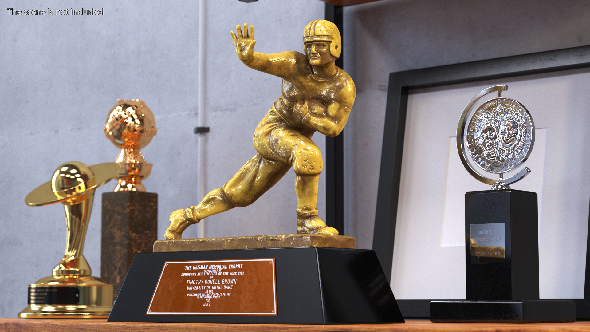 3D model Yellow Heisman Memorial Trophy