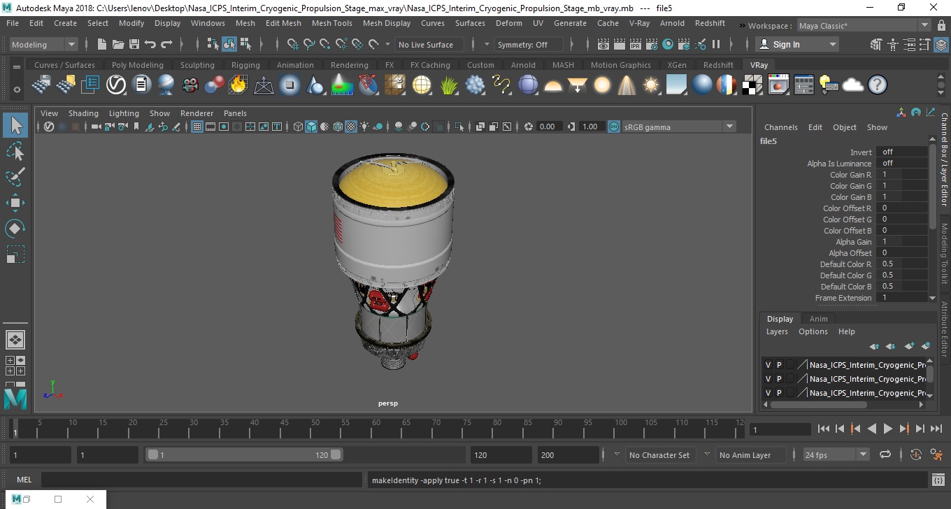 Nasa ICPS Interim Cryogenic Propulsion Stage 3D model