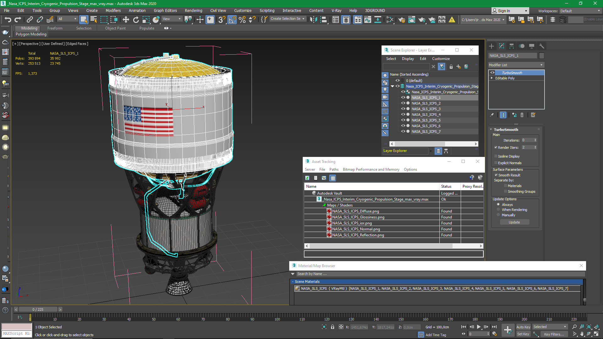 Nasa ICPS Interim Cryogenic Propulsion Stage 3D model