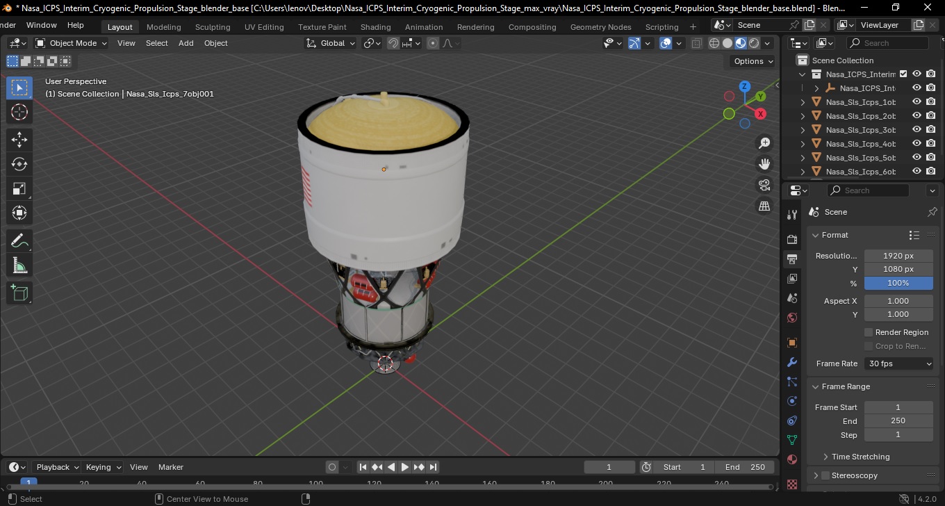 Nasa ICPS Interim Cryogenic Propulsion Stage 3D model
