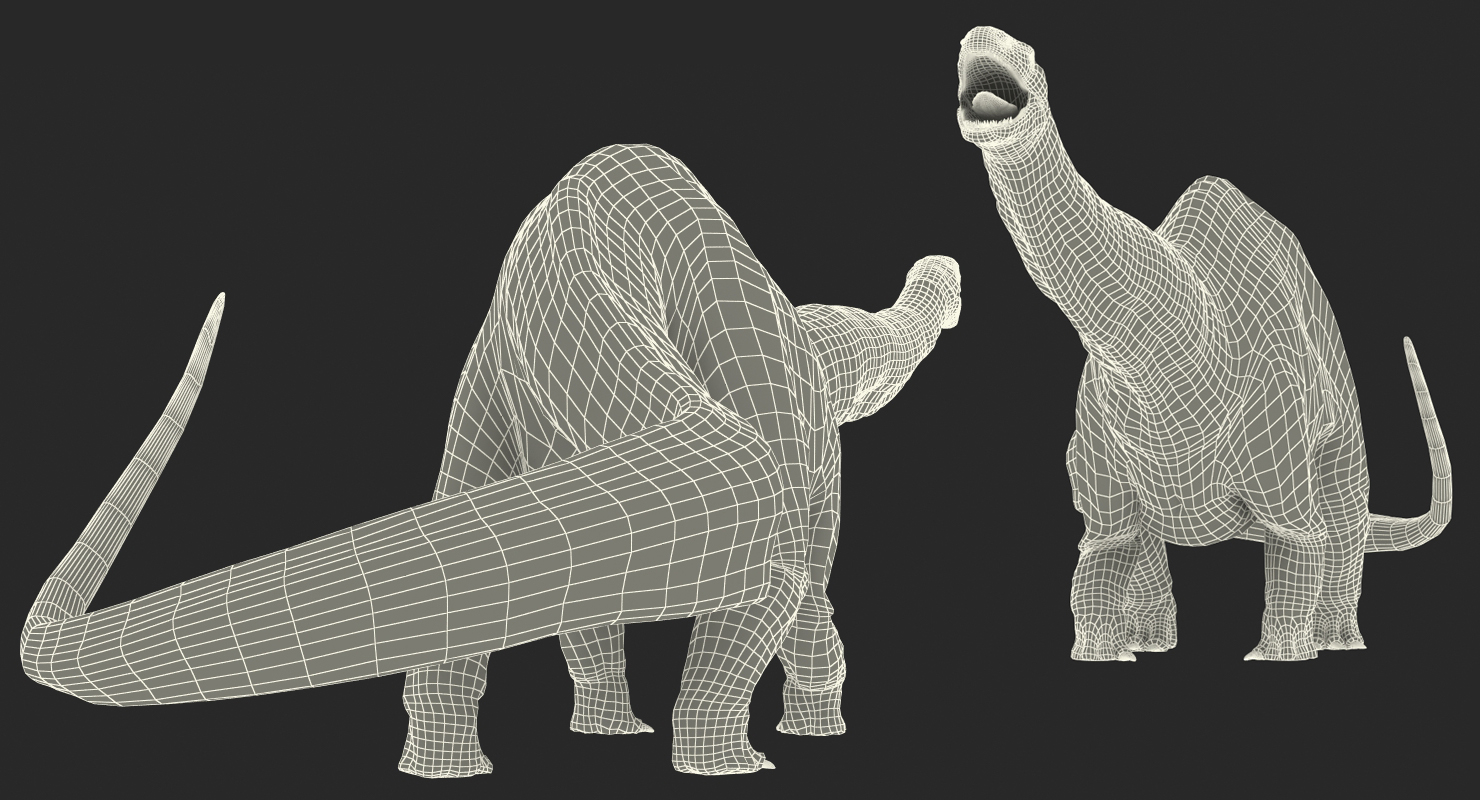 Apatosaurus Dinosaur Fighting Pose 3D model